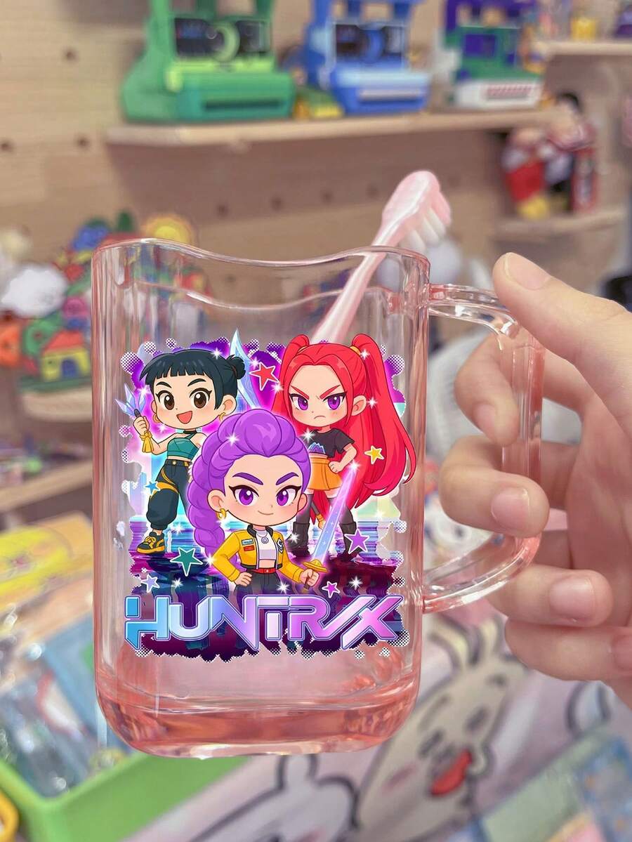 Mattel Witch Hunter K-POP Rinsing Cup Cartoon Toothbrush Cup Household Toothbrush Girl Children Cute Plastic Wash Basin, Suitable For Bathroom And Dormitory, Cute Minimalist Design, Durable Anti-Drop, Suitable For Bathroom Rinse Cup Toothbrush Holder, Ideal Gift For Holidays And Birthdays - Multicolor - View 1