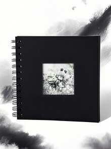 1pc Black Handmade Paper Material Photo Album, Suitable For DIY Scrapbooking, Wedding, Birthday, Graduation Memorials, Can Be Given As A Gift