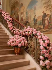 15支/套 仿真粉色牡丹花，适用于婚礼、母亲节、复活节和春季装饰，室内外家居装饰，节日装饰，DIY花束制作，新娘捧花，婚礼装饰，派对装饰，酒店装饰和桌面摆件 - 粉色 - 查看 3