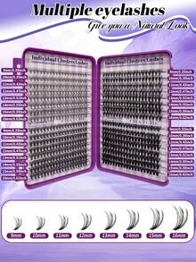 640 sợi mi giả đơn, mi giả hình lá phong uốn cong chữ D, mi giả hình mắt mèo uốn cong chữ D mới 9-16mm, mi giả dày hình lá phong mùa thu, bộ dụng cụ nối mi tự làm, tạo hiệu ứng trang điểm tự nhiên, siêu dày, thông minh, siêu mềm và nhẹ, mi giả đơn có thể tái sử dụng. - Nhiều màu - Xem 5