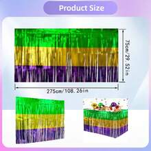 Carnival Party Decorations Colorful Streamers/Decorative Tinsel Curtain, Shiny Rainbow Table Skirt, Themed Decor Tassel, Shiny Rainbow Metallic Foil Tassel Table Skirt - Ideal For Birthday, Wedding, Easy To Peel And Stick - Rain Curtains In Multiple Colors - View 13