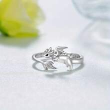 A Stylish And Elegant Dragon-Shaped Ring For A Loved One, Loved One Or Friend As A Gift. - 銀色 - 查看 3