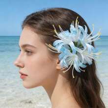 3D Printed Polyester Flower Hair Clips Summer Sweet DIY Artificial Floral Hair Ornaments Women Girls Daily Hair Accessories - 27309-hp-red - 查看 2