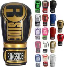 Thai Boxeo Kickboxing Muay Thai Guantes de Entrenamiento Sparring de Boxeo Guantes - Dorado/Negro - Ver 7