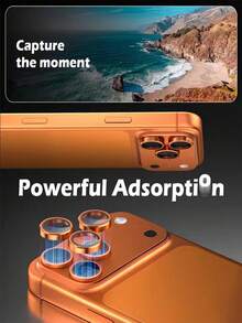 3 chiếc - Ốp bảo vệ ống kính camera màu cam tương thích với iPhone 17 Pro Max: Bảo vệ ống kính Ultra-HD, vòng bảo vệ ống kính chống sốc, tương thích với iPhone 17 Pro Max/17 Pro/17/16 Plus/16/15 Pro/15 Pro Max/14 Pro Max/14/14 Pro, vừa khít, chống trầy xước, có thể sử dụng với ốp lưng điện thoại, kính cường lực siêu trong suốt, ốp bảo vệ ống kính chống trầy xước siêu mỏng 9H, quà tặng ngày Valentine, thích hợp sử dụng hàng ngày, văn phòng, nhà. Ốp bảo vệ camera điện thoại chống nước, chống sốc, chống rơi, chống trầy xước. - trái cam - Xem 5