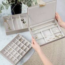 Taupe Classic Medium Jewellery Box - Set Of 3 - Taupe - View 4