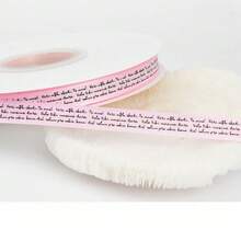Letter Flowers Ribbon Bouquet Packaging Ribbon Hair Accessories Headband Bow Wedding Cake Decorative Strap - Pink1cm*50yards - View 2