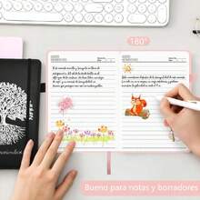 Libretas Pasta Dura con Bolsillo Mujer,A5 Leather Cuadernos Escolares,Árbol de La Vida Lined Journal Notebook,256 Páginas,para Mujeres Niñas,para Escuela,Oficina,Familia,21.5x14.5cm-Rosa,40872019 - Lila Púrpura - Ver 6