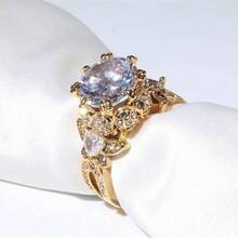 Skull Rings His and Hers Rings Couple Rings Skeleton Rings AAA Red Cz Womens Wedding Ring Punk Ring - Oro + talla 7 para mujer y talla 8 para hombre - Ver 6