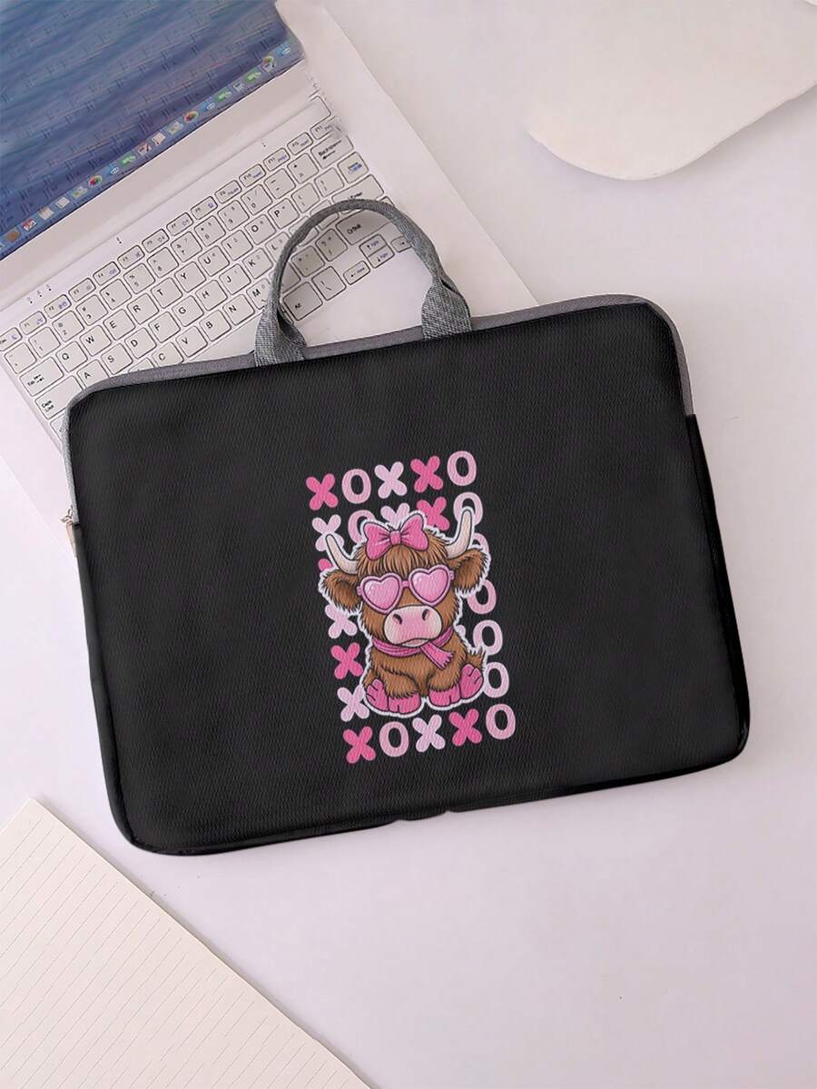 Random Pattern Printed Laptop Sleeve, Laptop Fabric Cover Accessories, Soft Laptop Sleeve, Soft Laptop Cover, Laptop Cover, Tablet Cover, Pouch, Laptop Zipper, Computer Cover, School & Office - Multicolor - View 1