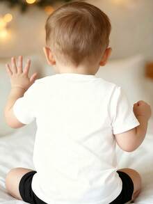 Disney White Background Mickey Mouse Happy Sitting Pose Classic Print Kids' Short Sleeve T-Shirt - Adorable And Playful Casual Top - White - View 2