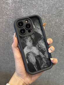 Graffiti Painted Groove Black Thick Precision Hole Minimalist Anti-Drop Thick Phone Protective Case, Compatible With IPhone 17/17 Pro Max, 16/16 Pro/16 Pro Max, 16 Plus, 15 XR/7/8, 15 Pro Max, 12 Pro Max, 13 Pro Max, 14 Pro Max, 13, 14, 11, 12, P14, P11, P12, XS, XR, 7/8P, 7/8G, ES2, Redmi, - Multicolor - View 3
