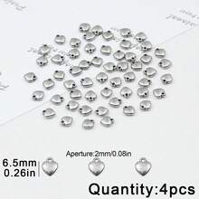 4pcs Stainless Steel Heart Shaped Single Hole Pendant Beads, DIY Jewelry Making, Handmade Beading Craft Supplies - DIY - View 16