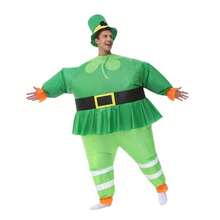 充气圣帕特里克节服装 充气绿色小妖精服装派对万圣节套装 男女通用 - 彩色 - 查看 2