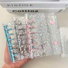 A7 K-Pop专辑收藏册，激光星形6孔封面，DIY 10页套装，活页相册整理器，家居用品 - 彩色 - 查看 5