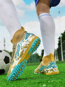 STARNOVO Adult Football Shoes - Chunky Heel - Professional Competition Training Shoes - Youth And Adult Sports Shoes - Gold - View 5