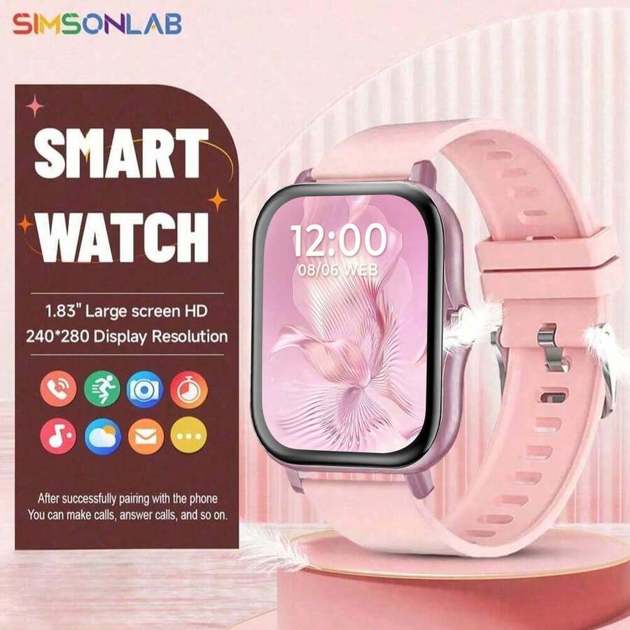 2025款硅胶表带智能手表，具备无线通话功能、超长待机、男女通用时尚运动电子智能手表，兼容安卓和iOS系统 - 彩色 - 查看 1