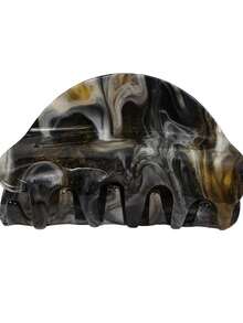 1个/3个大理石纹波西米亚风ABS塑料发爪夹，时尚百搭，适合海滩、旅行、派对、度假、返校季等场合。 - 彩色 - 查看 7