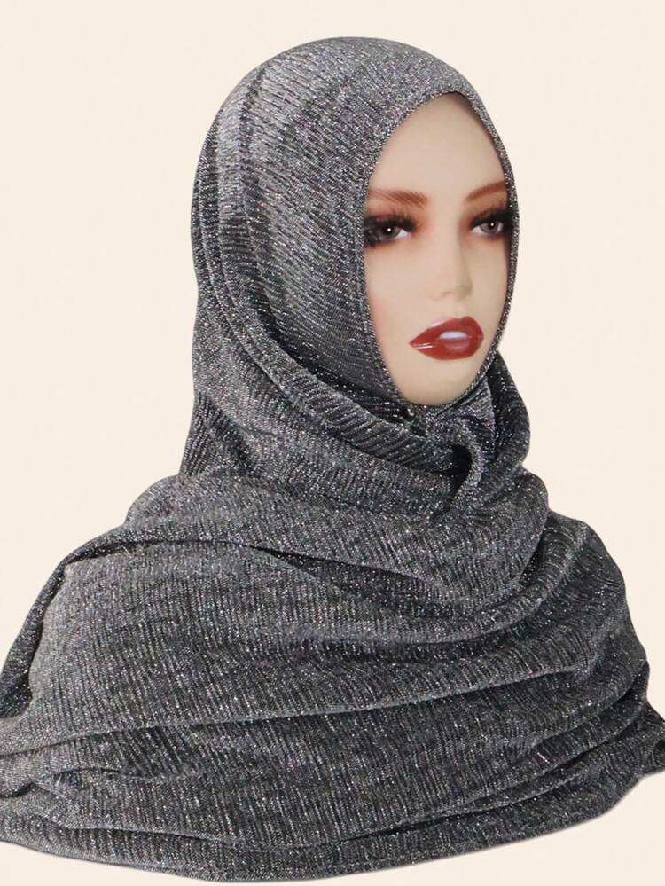 1件女士时尚褶皱纹理围巾，马来西亚头巾披肩 - 壓皺長巾 - 查看 10