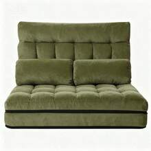 Christmas Gift ArtissLounge Sofa Bed 2 Seater Green Fabric - 綠色 - 查看 5