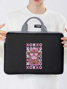 Random Pattern Printed Laptop Sleeve, Laptop Fabric Cover Accessories, Soft Laptop Sleeve, Soft Laptop Cover, Laptop Cover, Tablet Cover, Pouch, Laptop Zipper, Computer Cover, School & Office - Multicolor - View 4