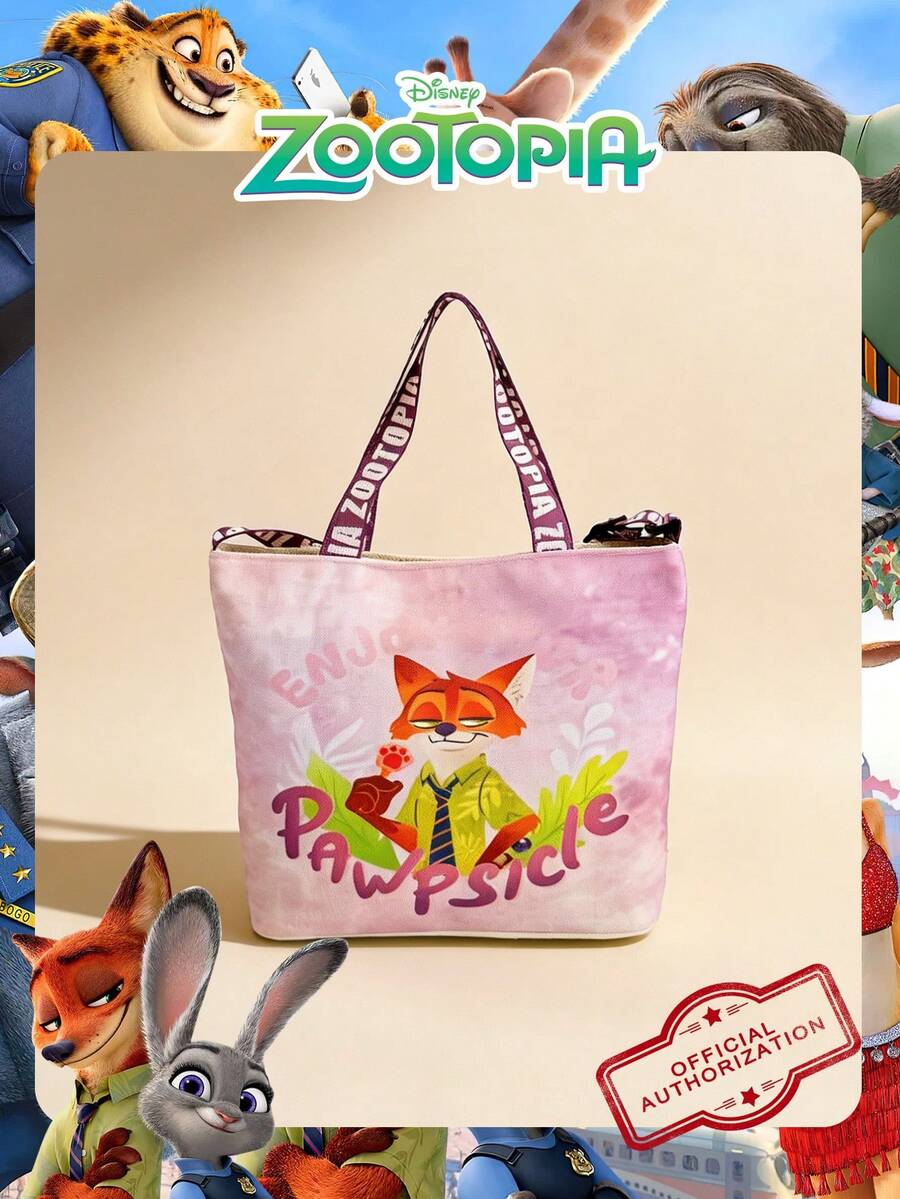 Disney 1 Pc Officially Licensed Zootopia Nick Pattern Make Up Bag, Women's Cute Cartoon Handbag , Adjustable Shoulder Strap Crossbody Bag,For Women Students,Ideal For Daily Use,Casual Outings, Shopping Makeup Bag Toiletry Bag Cosmetic Bag Skincare Bag Wash Bag Toiletry Travel Bag Vacation Essentials Travel Bags For Women Portable Large Capacity Bag - Multicolor - View 1