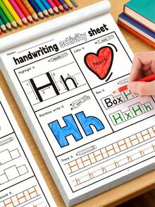 1/5 cuốn vở tập viết chữ cái ABC cho trẻ em | Luyện tập bảng chữ cái A-Z cho trẻ mẫu giáo và tiểu học | Sách viết sớm thú vị với các trang vẽ, vở tập viết, từ vựng ma thuật, món quà tuyệt vời, sách luyện tập, vui nhộn, sách viết tiếng Anh, hữu ích cho năm học mới. - Nhiều màu - Xem 2