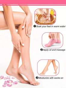 1 Pair Silicone Gel Moisturizing Foot Socks - Unisex High Elasticity Hydrating Repair Cracked Heels Rough Skin Soft Callus Removal | Relieve Stress Moisture-Wicking Anti-Slip Foot Care Socks, Reusable Sleeping Socks For Home Foot Massage And Daily Wear - Multicolor - View 6