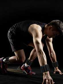 Adjustable Weight Training Wrist/Ankle Strap, Unisex Yoga Fitness Weighted Bracelet, Sweat-Resistant - Black - View 5