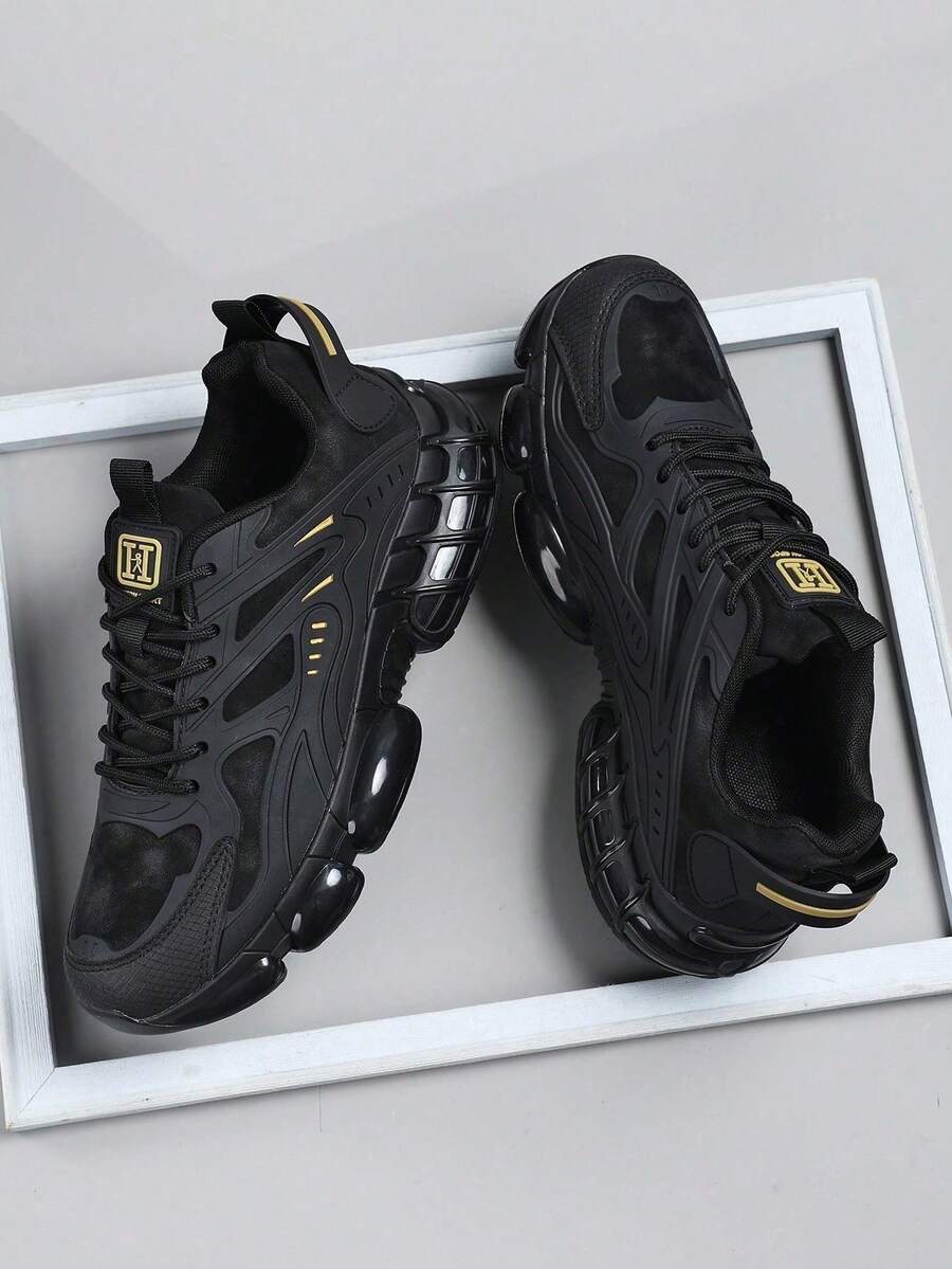 Låga herrskor för sport Sneakers Herr Casual Löparskor Joggingskor Herr Vandringskor Dagliga skor Moderiktiga skor Tennis Streetwear - Svart - Visa 1