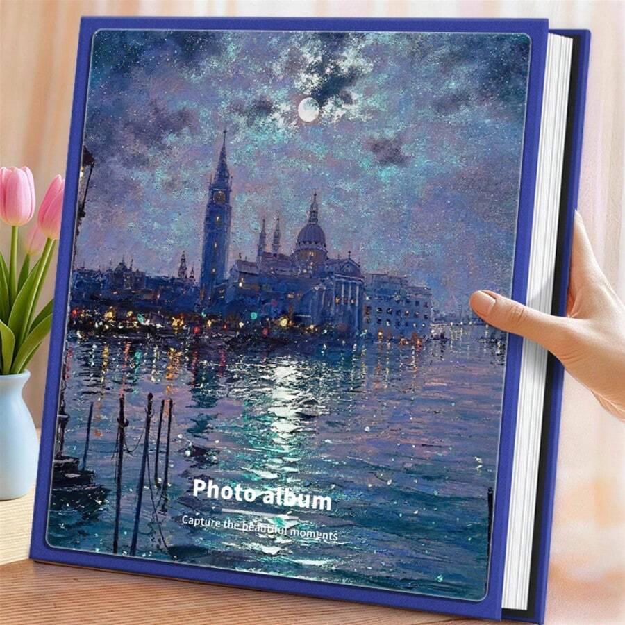 1 Stück Premium Fotoalbum, passend für 600 Taschen à 6 Zoll, geeignet für Familien-, Hochzeits- und Jahrestags-Fotos - kann horizontale und vertikale Fotos aufnehmen - perfektes Geschenk zu Weihnachten und Valentinstag, Foto-Geschenk