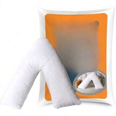 Memory Foam V Shape Pillow - Ergonomic Orthopaedic Design Eases Aches And Pains - Head Back And Neck Support For Bed Or Sofa