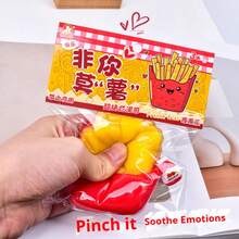 2026 Neu - 1 Stück Matschige Pommes Quetschspielzeug - Realistischer fettiger Snack Stressabbau Spielzeug mit befriedigender klebrigen Haptik, ultimatives langsam steigendes ekelhaftes Spielzeug, perfektes Geschenk - Geburtstagsgeschenk - Geschenk für Jungen & Mädchen - Ostergeschenk - Valentinstag Geschenk - Verschiedenfarbig - Übersicht 6
