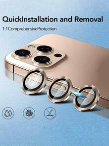 3pcs Camera Lens Protector Film Compatible With IPhone 16 Pro Max/16 Pro/17 Pro Max/17 Pro/15 Pro Max/15 Pro/14 Pro Max/14 Pro/13 Pro Max/13 Pro/12/11 Pro Max, Ultra-Strong Individual Lens Protection, Compatible With Phone Cases, High-Definition Tempered Glass Camera Screen Protector - Desert Titanium Applicable To Daily Shield, Office, Home Daily Shield Office Home Phone Camera Cover Waterproof Shockproof Anti-Fall Scratch Resistant - Brown - View 3