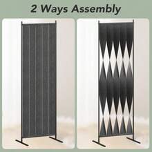 Wisdom Star 180CM Biombos Separador de Habitaciones de 4 Paneles Pantalla Separadora 2 Tipos de Instalación Enmascaramiento Completo y Medio Enmascaramiento Divisor de habitación de 4 Paneles - Gris - Ver 3