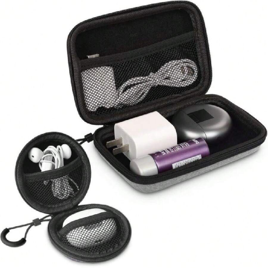 Organizador Portátil, Estuche para Cables y Cargadores para Viaje, Bolsa para Accesorios Electrónicos, Multifuncional Bolsa para Accesorios Electrónicos para Cable, Cargador, USB, Tarjeta SD(Gris),40873458 - Multicolor - Ver 1