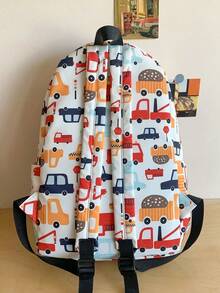 Bộ 3 món đồ dùng học tập phong cách tối giản mới, dung tích lớn, nhiều ngăn, họa tiết hoạt hình xe hơi dễ thương, gồm ba lô, túi đeo hông và túi đựng đồ, chất liệu nylon, khóa kéo kín, thích hợp cho trường học, hoạt động ngoài trời, thể thao, du lịch, cắm trại và sử dụng hàng ngày. - Nhiều màu - Xem 3