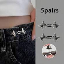 [Trending] 4pcs Star Waist Fastener Set - Adjustable Metal, White/Golden/Black, Sewing And Knitting Supplies, Durable Material, For DIY Fashion Projects / All Fabric Types / Craft Enthusiasts - Multicolor - View 19