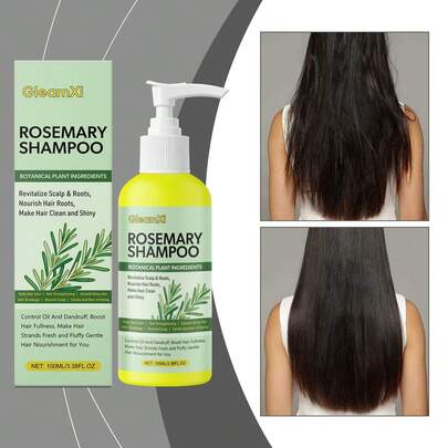 100ml GleamXi Champú calmante para el cuero cabelludo con romero y árbol de té - Limpia suavemente todo tipo de cabello, agrega volumen y brillo para un cabello suave, liso y refrescado