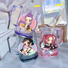 Mattel Witch Hunter K-POP Rinsing Cup Cartoon Toothbrush Cup Household Toothbrush Girl Children Cute Plastic Wash Basin, Suitable For Bathroom And Dormitory, Cute Minimalist Design, Durable Anti-Drop, Suitable For Bathroom Rinse Cup Toothbrush Holder, Ideal Gift For Holidays And Birthdays - Multicolor - View 8