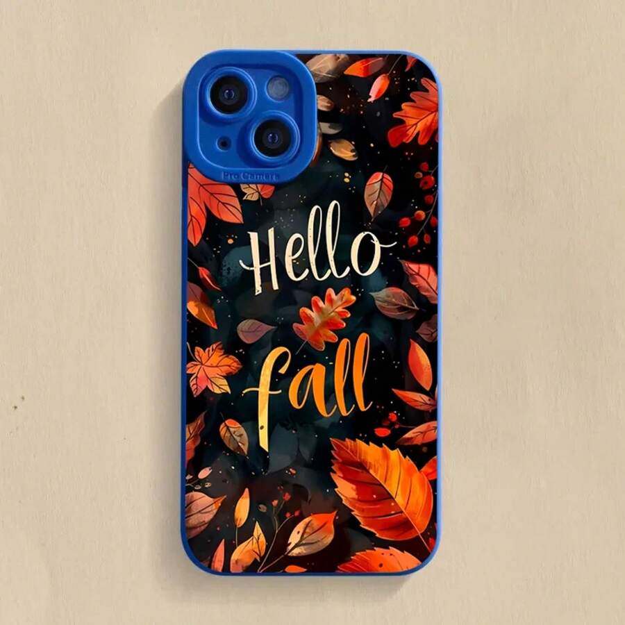 Herbst Ahornblatt Weihnachtselch Muster Handyhülle für iPhone 17 16 15 Pro Max 14 13 12 11 17Air 16E XS X XR 7 8 Plus Weiche Hülle - Schwarz - Übersicht 1