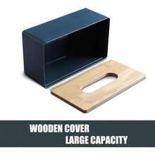 木质纸巾盒套，适用于面巾纸，木盖塑料盒纸巾架，适用于家庭、餐厅、办公室、酒店房间（黑色/白色） - 彩色 - 查看 6