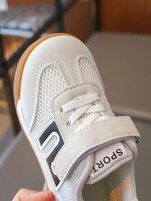 儿童运动鞋，新款春秋季女童运动鞋，软底小白鞋，男女童透气网面休闲运动鞋 - 米色 - 查看 5