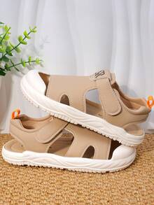 A Pair Of Unisex 0-1-3 Year Old Baby Sandals, 24 Summer Boys' Baotou Beach Shoes, Girls' Toddler Walking Shoes, Children's Soft Soled Sandals - Khaki - View 7