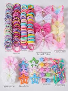 871个女孩多色网纱蝴蝶结发夹，可爱公主风发饰，弹性耐用不伤发，发圈，发夹，发卡，适合日常佩戴和返校季 - 彩色 - 查看 10