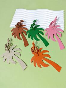 Fashionable And Minimalist Palm Tree & Coconut Tree Themed Keychain, Suitable As Car Decor, Backpack, Shoulder Bag, Crossbody Bag, Handbag Or Travel Bag Pendant. Ideal For Couples, Students And Office Workers For Daily Dates And Holidays, Also Makes A Great Gift For Boyfriends, Girlfriends, Mothers Or For Everyday And Holiday Use. - Multicolor - View 2