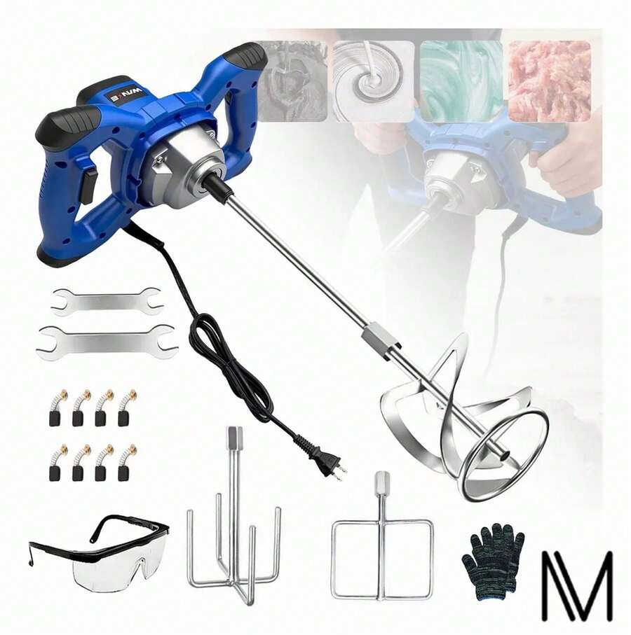 Mezcladora Electrica De Cemento/pintura 6 Velocidade 2300w Portátil De Mano De Mezclador De Pinturas Y Pastas, Taladro Agitador Con Varilla Para Mezclar Lechada Pintura Mortero Yeso - Tipo de Enchufe A USA (110-127V) - Ver 1