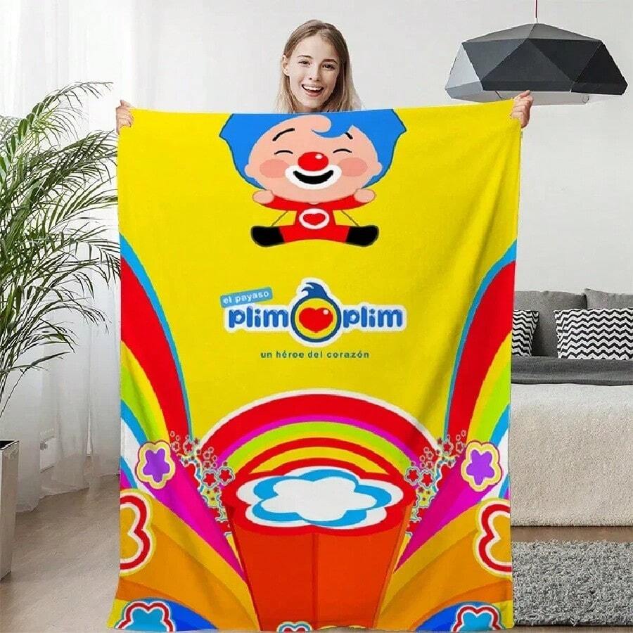 Warm Winter Blankets P-Plim P-Plims Knee Bed Fleece Custom Nap Camping Fluffy Soft Blankets Decorative Sofa Microfiber Bedding.Jpg - trắng - Xem 1