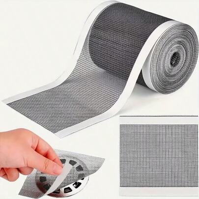 99.82cm Adjustable Shower Drain Protector, Self-Adhesive Floor Drain Cover, Mesh Sink Strainer, Easy To Clean, Suitable For Bathroom Floor And RV Toilet Accessories