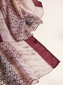 1条渐变色梭织时尚围巾，女士适用，适合春、夏、秋季佩戴。 - 紅色 - 查看 2